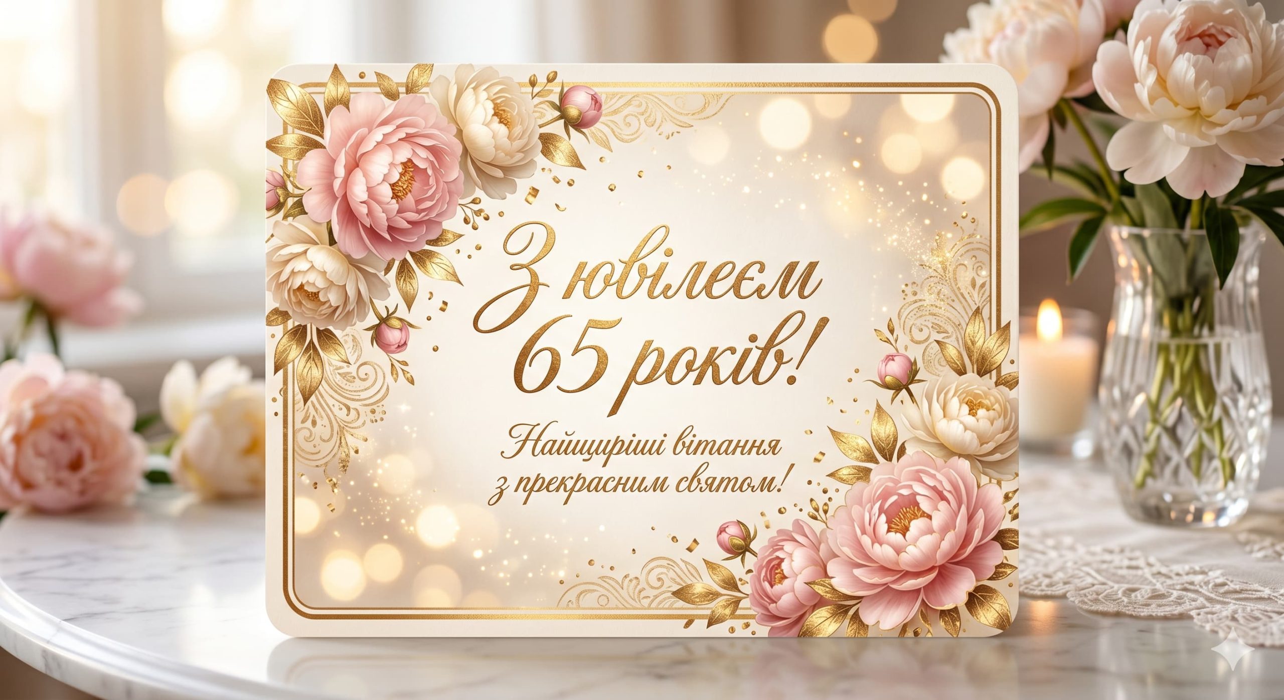 привітання з 65 річчям жінці у віршах - Листівка 5