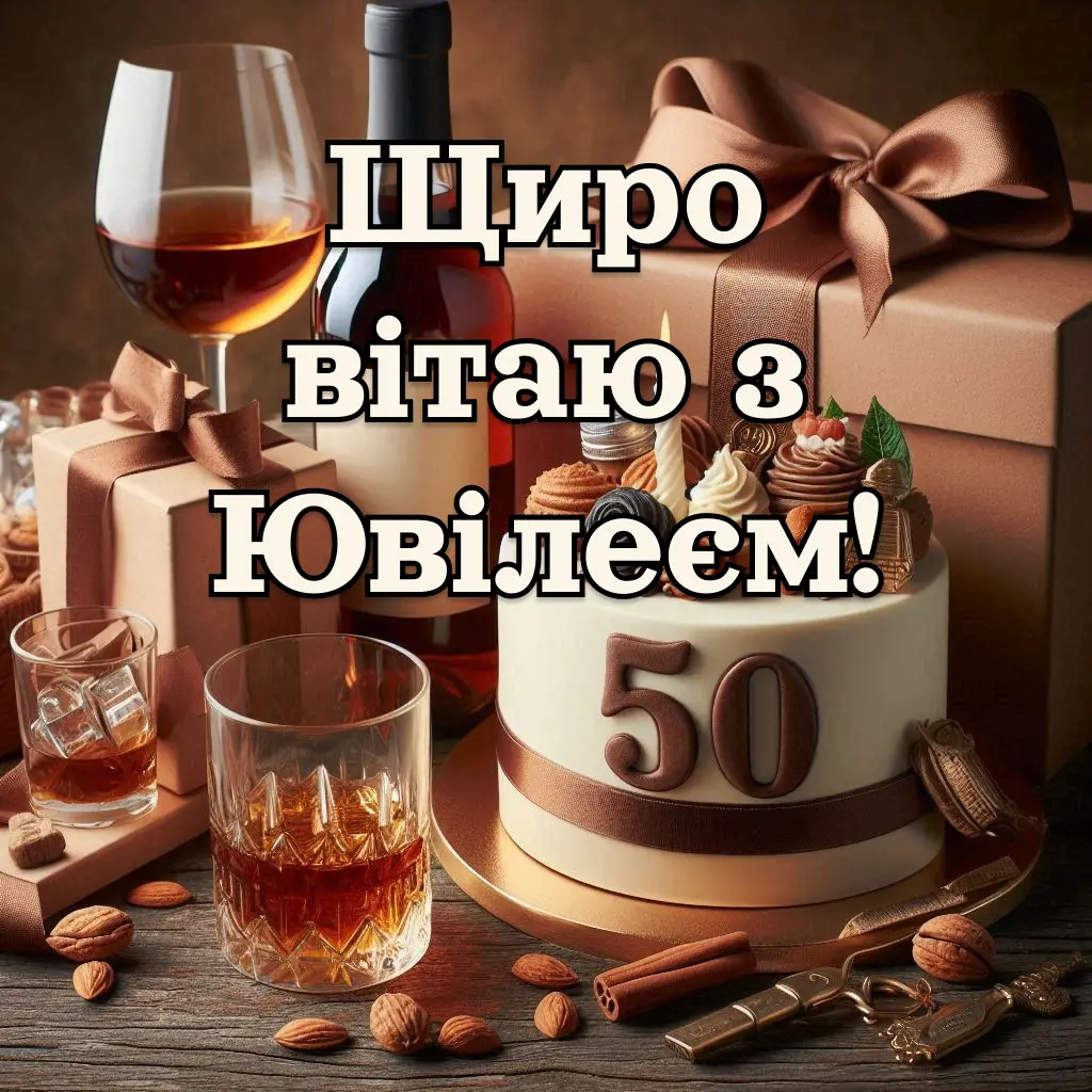 привітання з днем народження чоловіку 50 років - Листівка 8