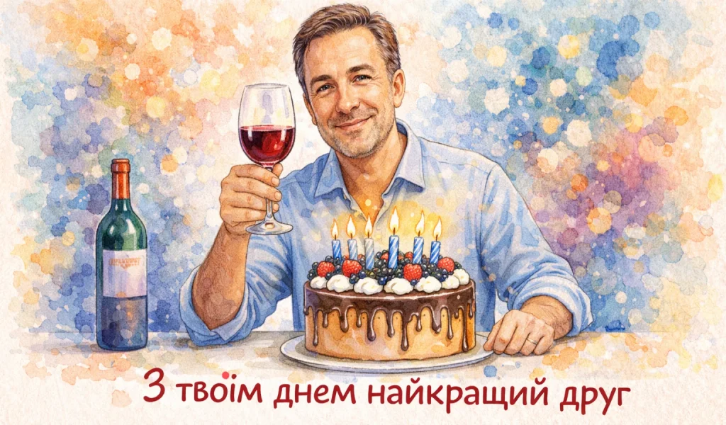 Поздравление с днём рождения другу своими словами — Открытка 5
