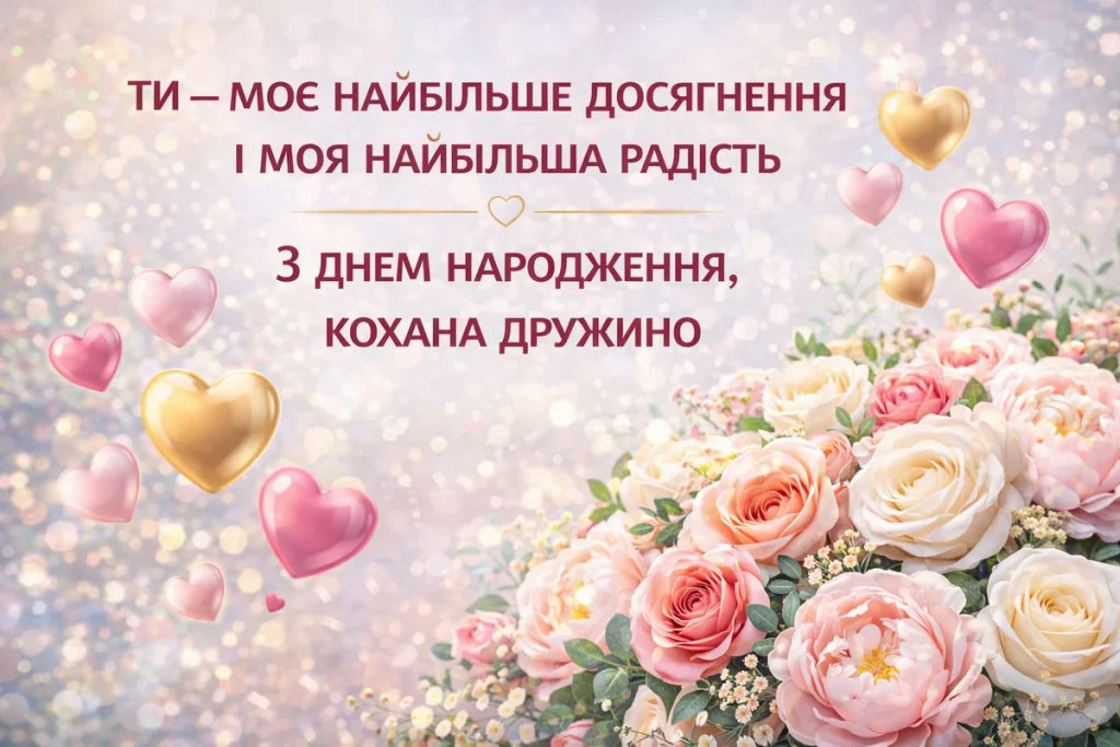Поздравление с днём рождения для жены — Открытка 24