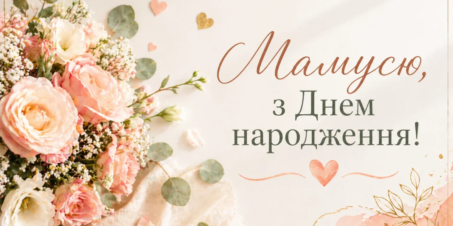 Поздравление с днём рождения маме своими словами — Открытка 17
