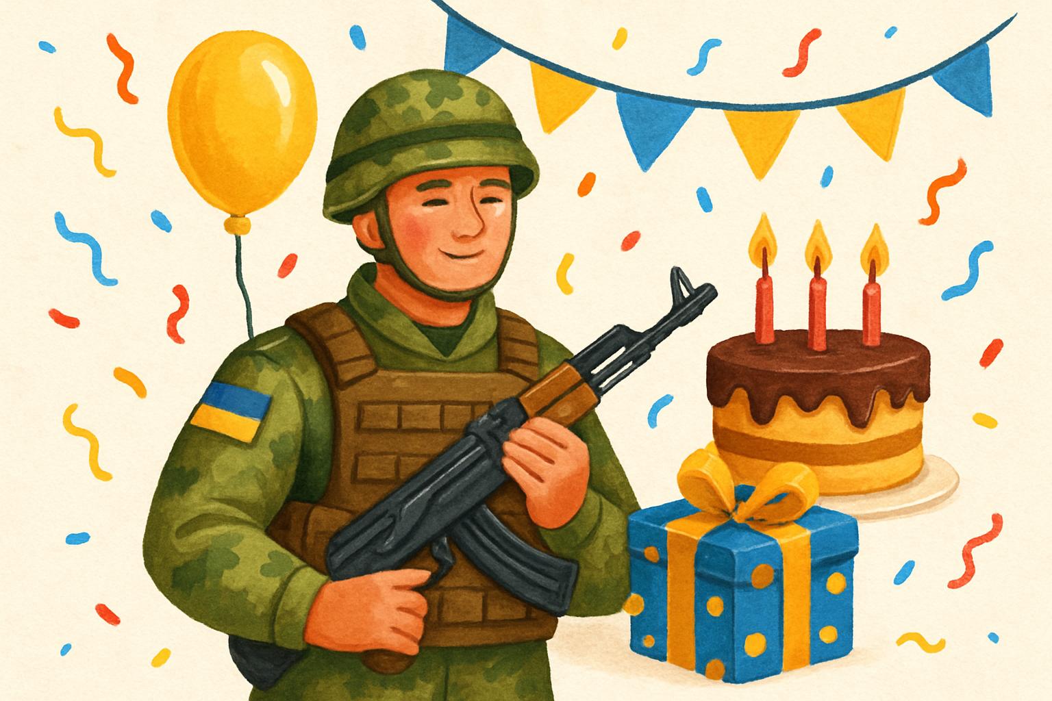 Поздравление с днём рождения военнослужащего — Открытка 19