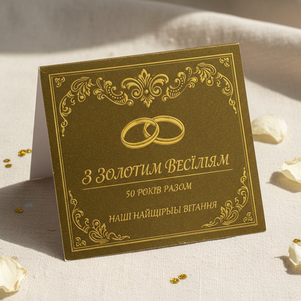 Поздравление с золотой свадьбой — Открытка 13