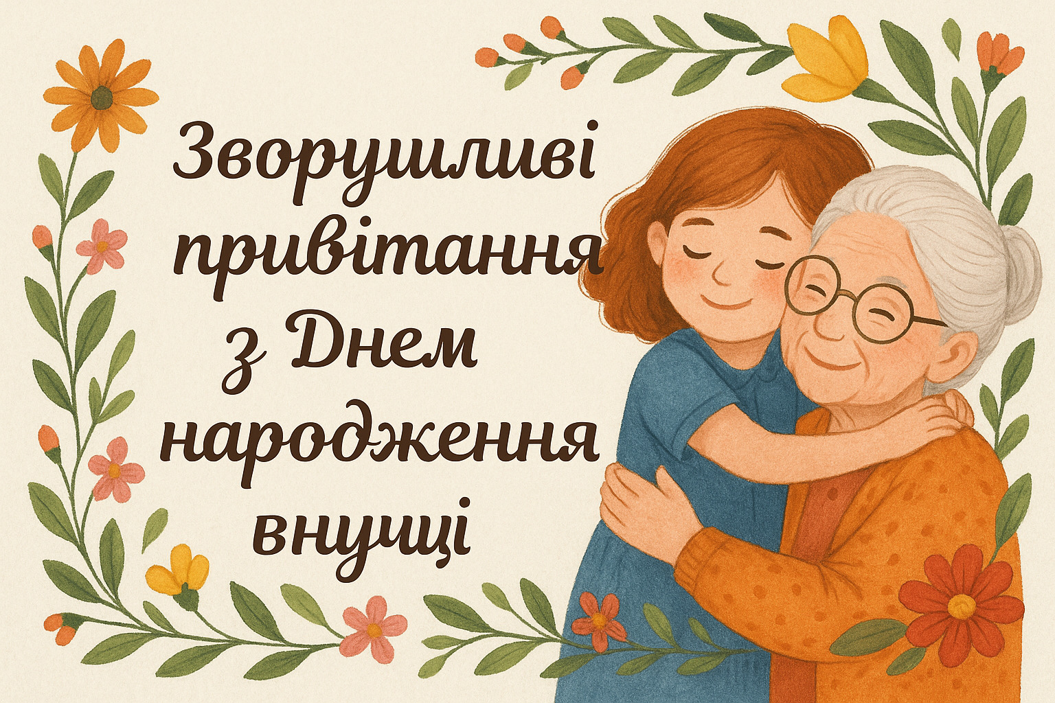вірші з днем народження внучці - Листівка 8