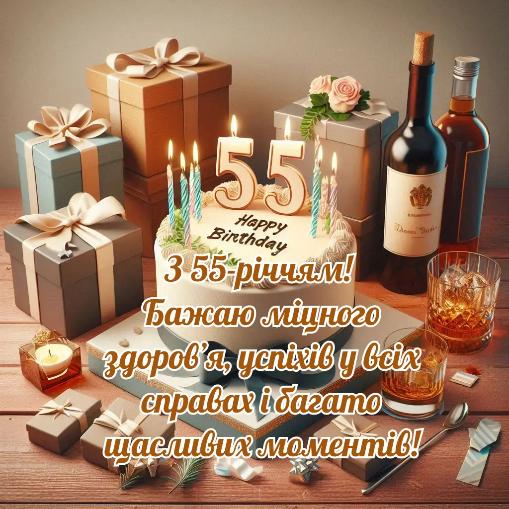 вітання з 55-річчям у віршах - Листівка 7