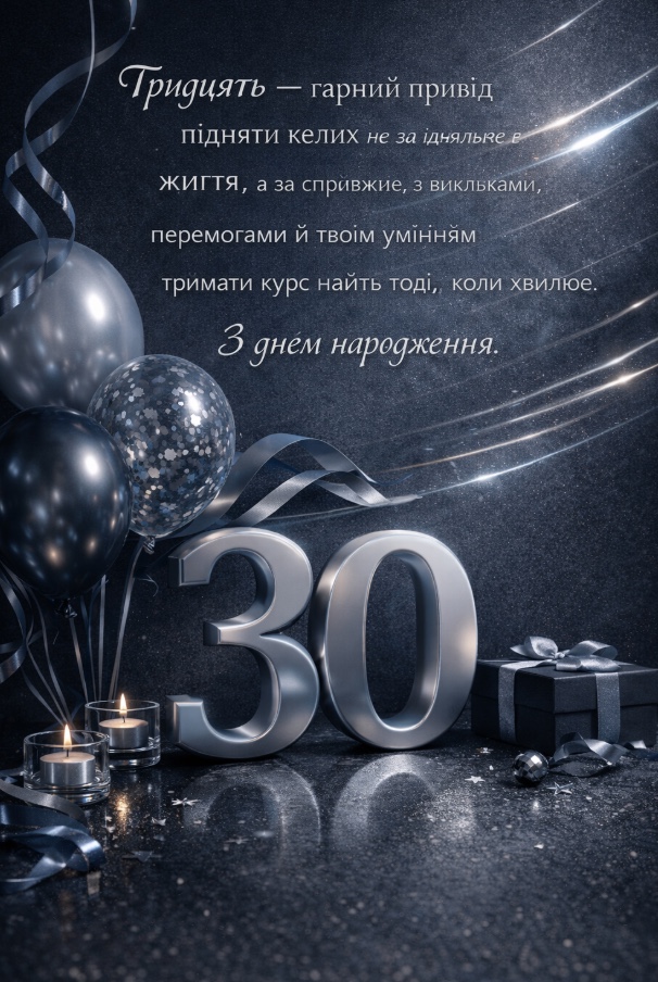 С 30-летием своими словами — Открытка 7