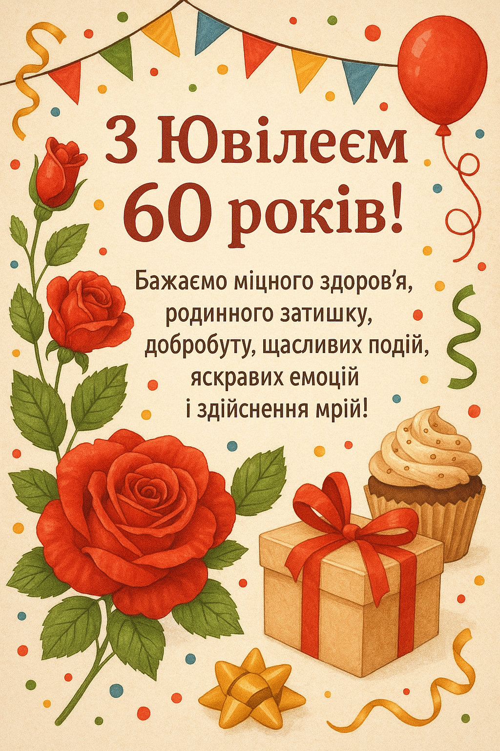 С 60-летием — Открытка 7