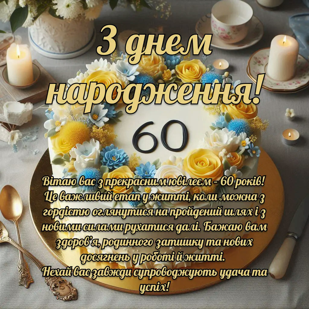 С 60-летием — Открытка 15