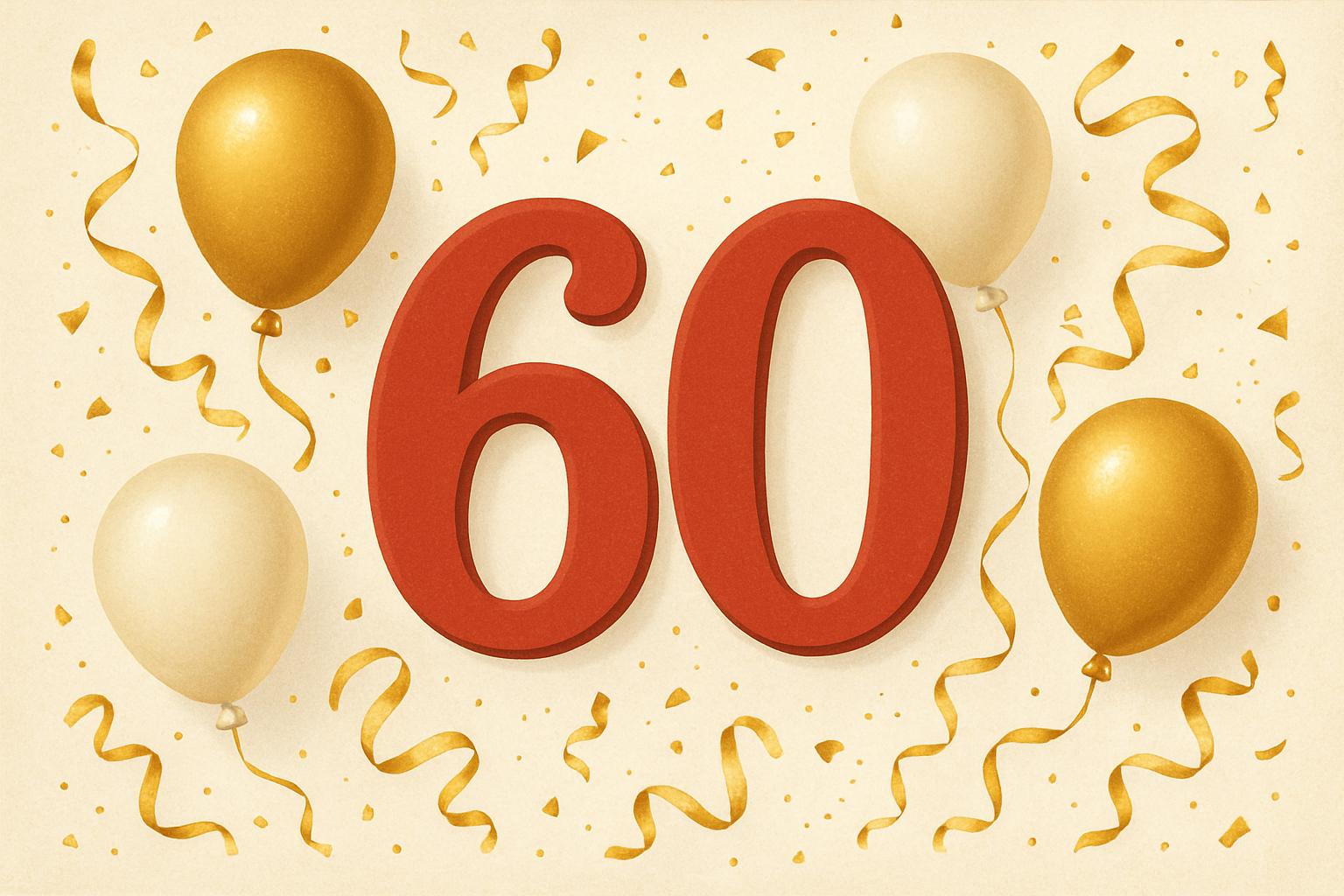 С 60-летием — Открытка 3