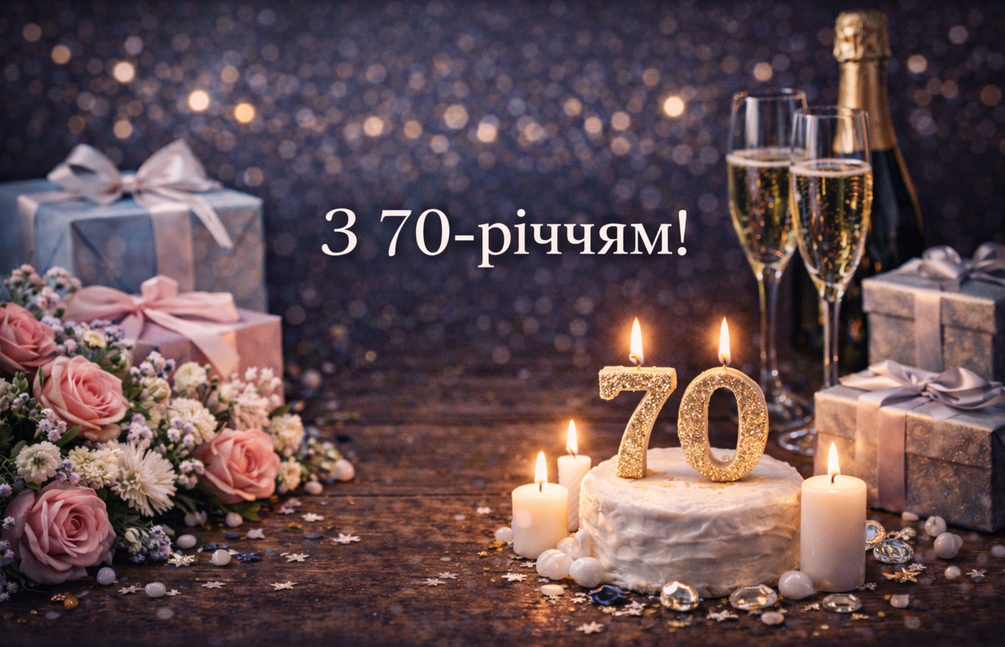 С 70-летием — Открытка 15