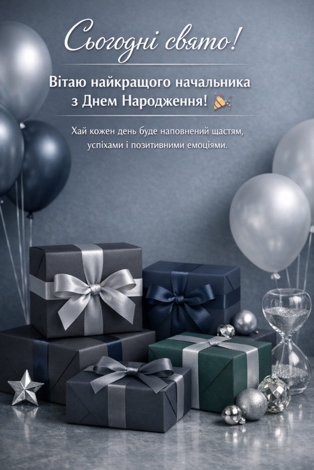 короткі привітання з днем народження начальника - Листівка 12