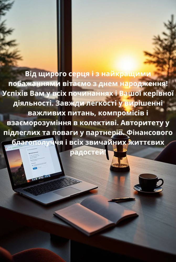 короткі привітання з днем народження начальника - Листівка 4