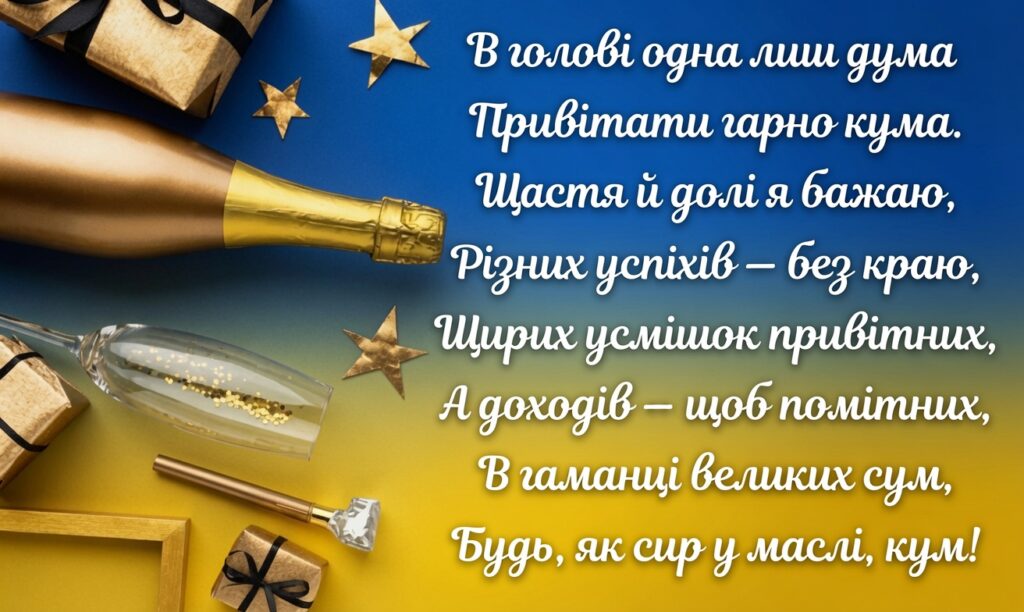 оригінальні привітання з днем народження, кум - Листівка 15