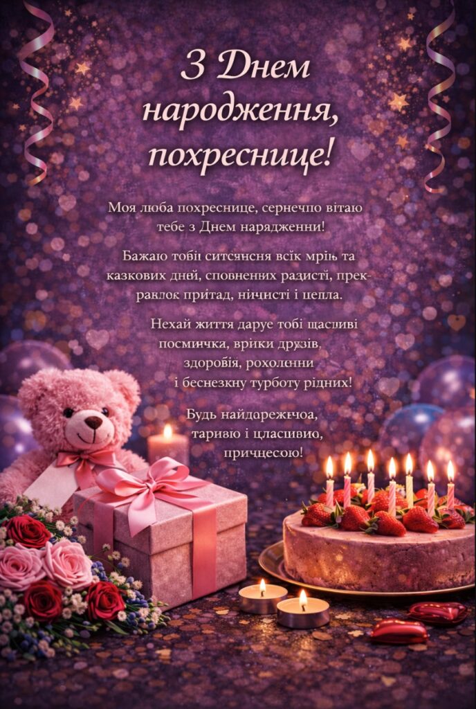 Поздравление для крестницы — Открытка 17