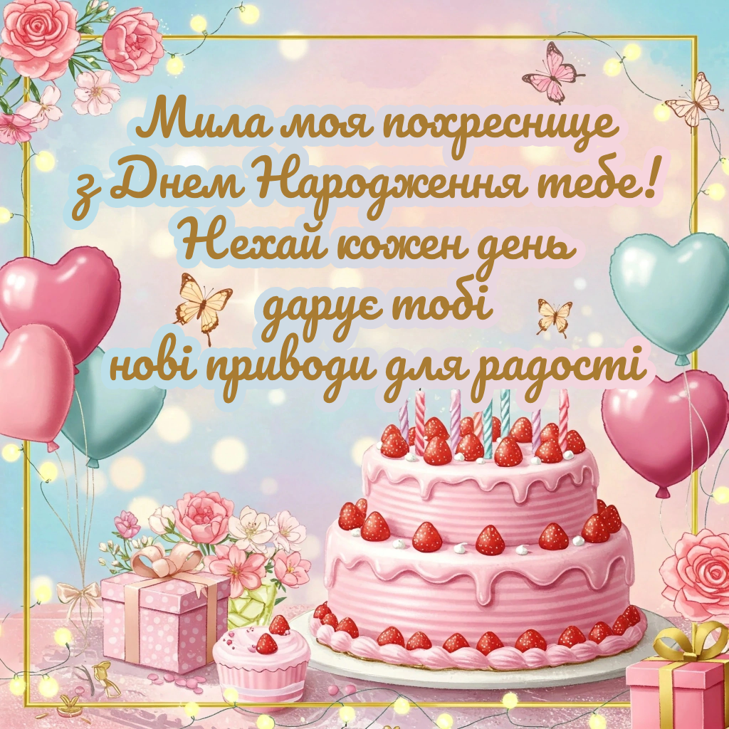 Поздравление для крестницы — Открытка 22