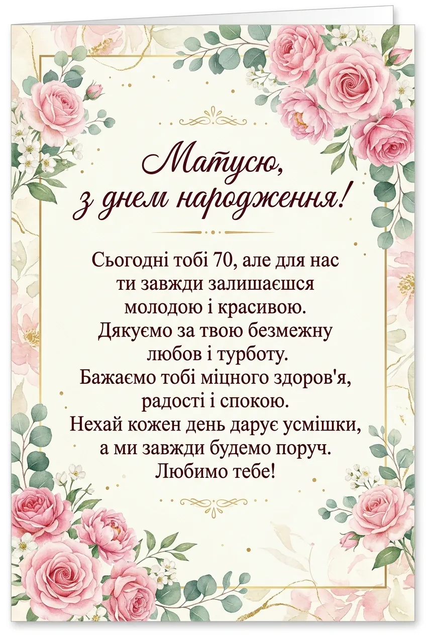 Поздравление с 70-летием — Открытка 15