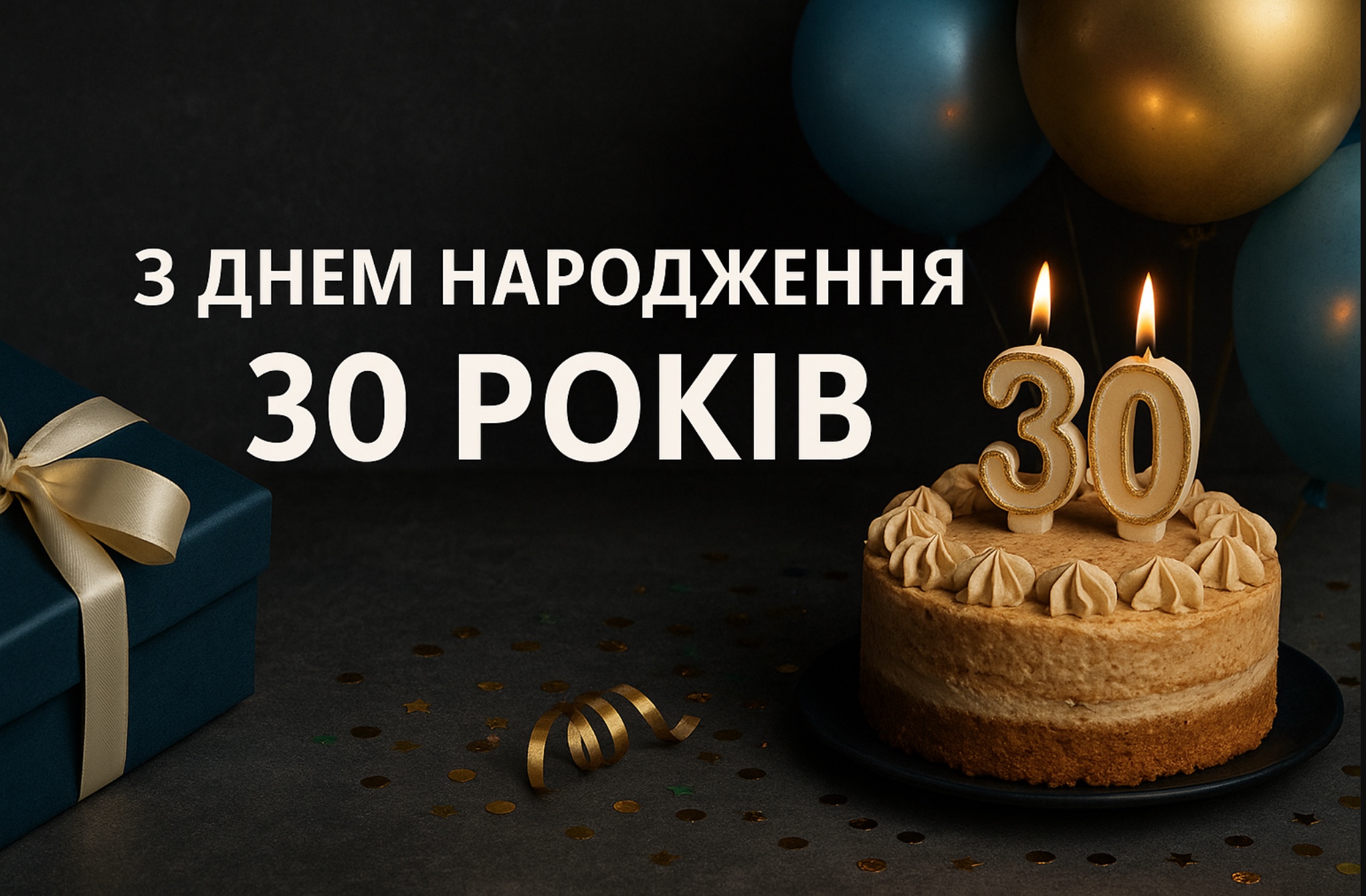 привітання з днем народження 30 років - Листівка 14