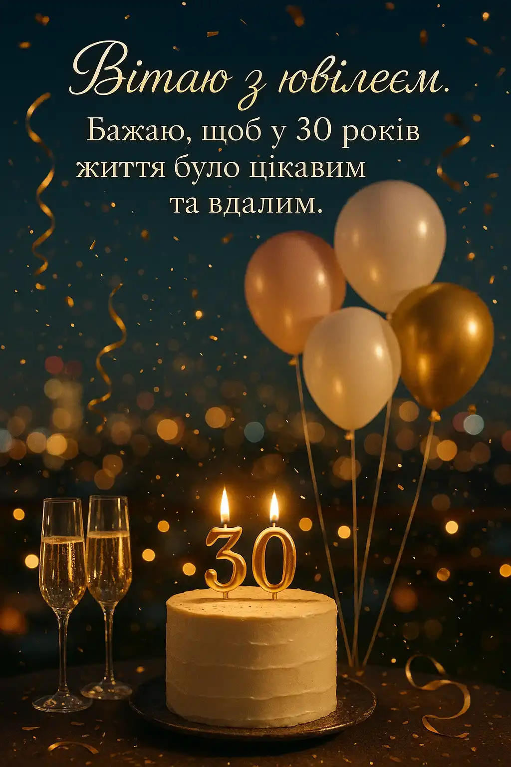 привітання з днем народження 30 років - Листівка 6