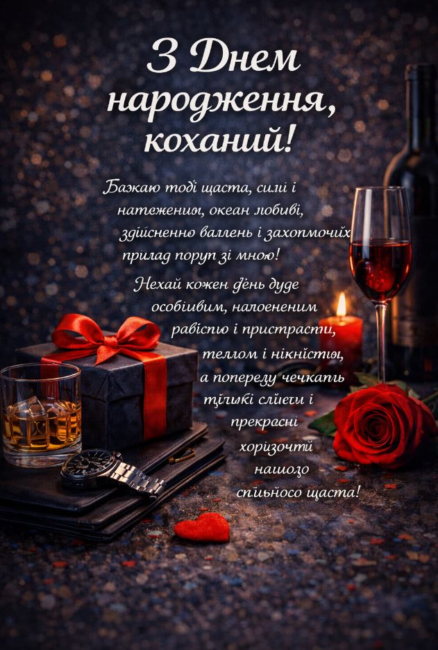 Поздравление с днём рождения мужу своими словами — Открытка 19