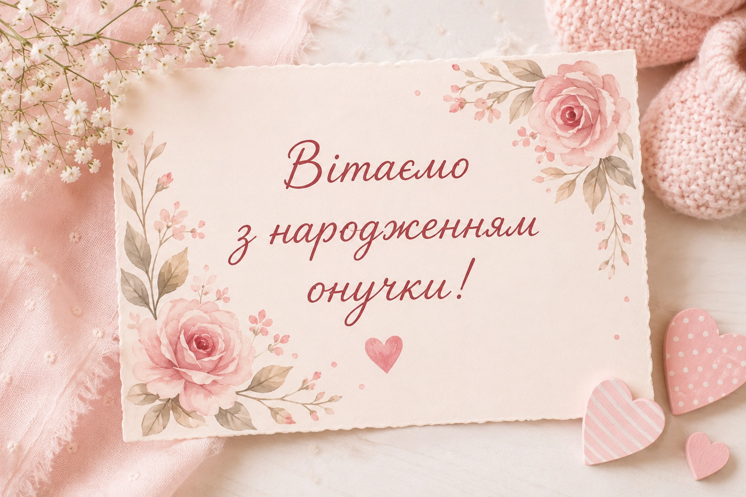Поздравление с рождением внучки — Открытка 11